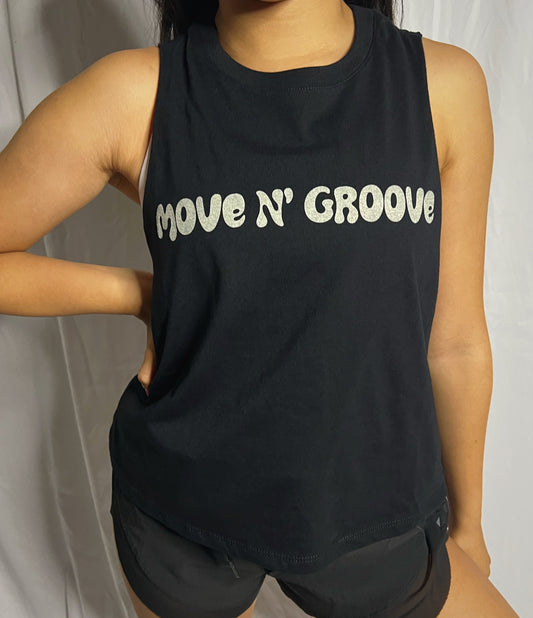 Move N' Groove Ladies Cropped Racerback Tank
